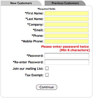 This will redirect your to an Create an Account Page. Fill out the fields (required fields are designated by asterisks) and create a password.