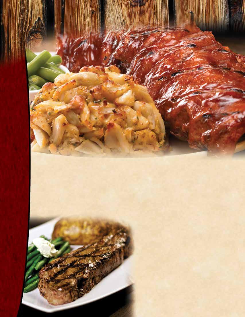 DINNERS All dinners are served with your choice of two sides Crab Cake & Ribs Our half pound colossal and jumbo lump crab cake with a half rack of our fall off the bone baby back ribs! 25.
