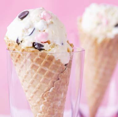 Spoons Assorted Bambino Ice Cream Cones Vanilla Pannacotta w/ a crushed