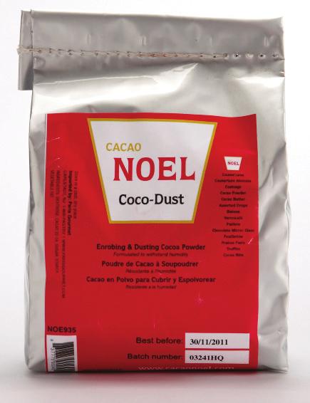 Noel Cocoa Specialties Noel Cocoa Dust Cocoa Powder formulated to withstand humidity. Perfect for enrobing and dusting.