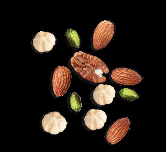 CHOOSE YOUR PRALINÉ FROM EACH FAMILY BASE ON 3 KEY CONSIERATIONS: 1 CHOICE OF NUT: Choose from four flavorful nut varieties: almonds, hazelnuts, pecans and