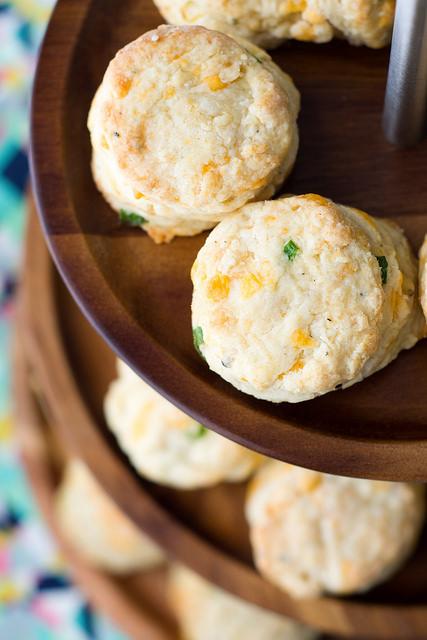 Garlic, Cheddar and Chive Scones Cook Time: 16 minutes Yield: about 12 scones Ingredients 2 cups all purpose flour 2 teaspoons granulated sugar 2 teaspoons baking powder ½ teaspoon baking soda 1