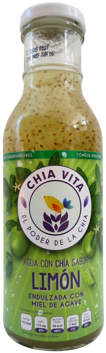 Chia Vita Agua Con Chia Sabor Limon: Lemon Flavored Water With Chia Seeds Sweetened With Agave Syrup Del Morro Mexico Event Date: Mar 2016 Price: US 2.06 EURO 1.