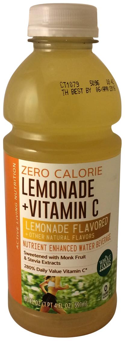 Whole Foods Zero Calorie Lemonade+ Vitamin C Nutrient Enhanced Water Beverage Whole Foods Market United States Event Date: Dec 2015 Price: US 1.19 EURO 1.