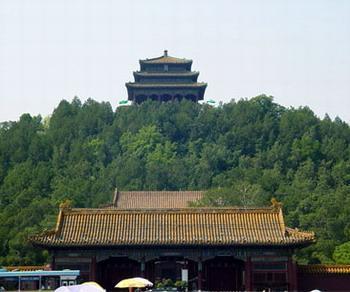 of 230,000 square meters (about 57 acres), the park stands on the central point of the south-north axis of the city and faces the north gate of the Forbidden City.