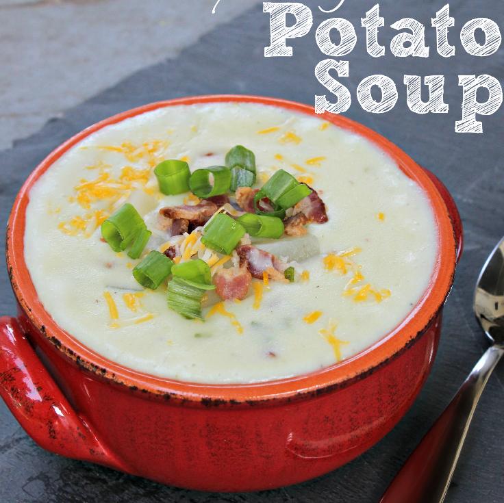 Creamy Potato Soup 5-6 medium potatoes (enough for 4 cups when cut into ½ inch cubes), peeled if preferred ½ cup onion (about ½ of a medium onion), diced ½ cup green onion, chopped 3 cups milk (whole