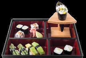 Bento Box Pop Art Bento Rs 1,200 15 pcs 1 pc Sashimi / 1 pc Yellow tail Sashimi / 1 pc Red drum Sashimi / 1 pc Scallop Sashimi / 1 pc Sea bream