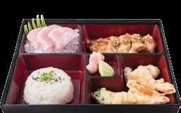 / 1 pc Sashimi / 2 pcs Unagi Nigiri / 1 pc Crispy chicken Temaki / 1 pc Inari / 2 pcs Cucumber Roses 2 pcs California roll au salmon / 2 pcs Roses au