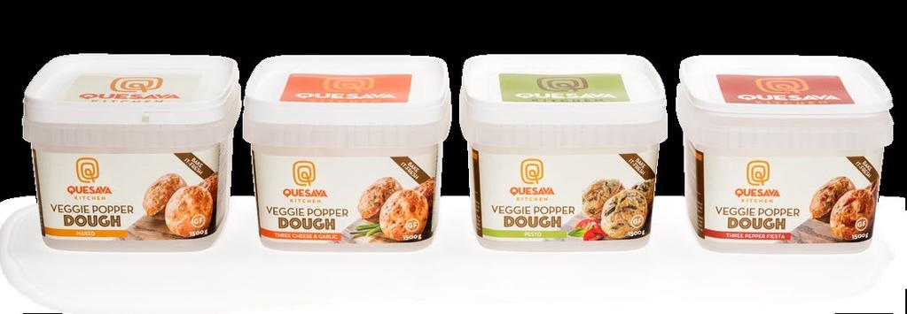 Veggie Popper Dough Our amazing Quesava dough in bake-at-home form, all the hard work is done, just scoop and bake fresh! zer Preservative Sugar/Syrup NAKED 1.