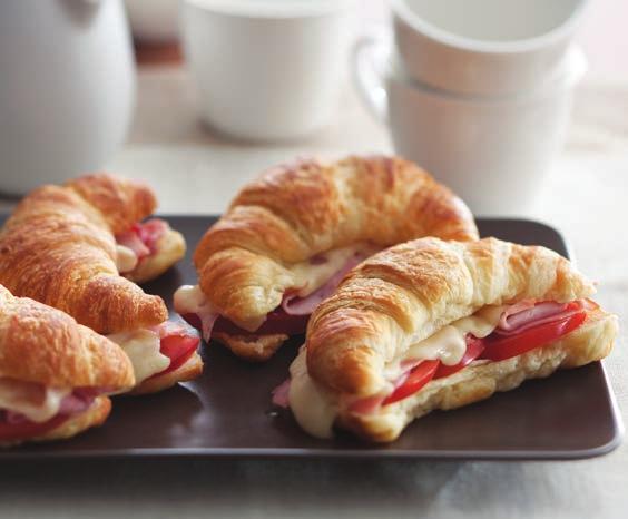 Croissants With a beautiful crescent-shaped and delicious croissant, a boring sandwich is becoming a thing of the past.