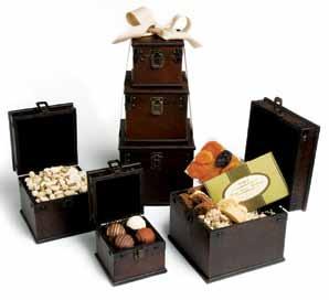 17 oz 284 leather box suite Hand Rolled European Style Truffles, Fancy Dried Fruit, California Colossal Pistachios, Mashuga Cinnamon Spiced Pecans, Asiago Cheese Shortbread, Cabernet Chocolate