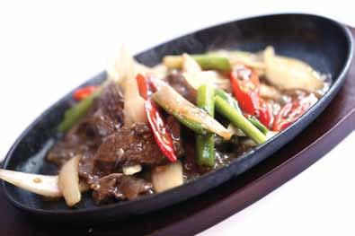 BEEF $20 Sizzling marinated wagyu beef, onion, capsicum, shallot in garlic and black pepper sauce