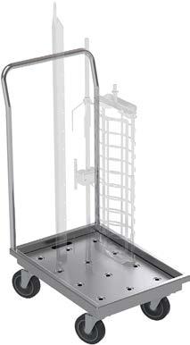 The cart facilitates spit loading and provides spit storage. J.