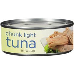 below. Any brand packed only in oil or water. Pink Salmon - 6 & 7.5 ounce cans only Sardines - 3.