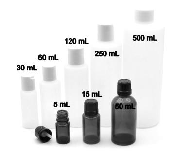 69 HDPE Plastic Bottles each 30 ml with