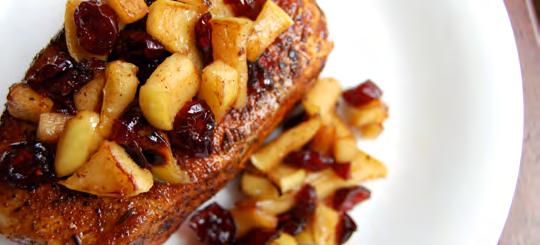Spiced Pork Chops with Apple Chutney This family-friendly recipe creates a light apple chutney to serve with spice-rubbed pork chops for plenty of flavor.