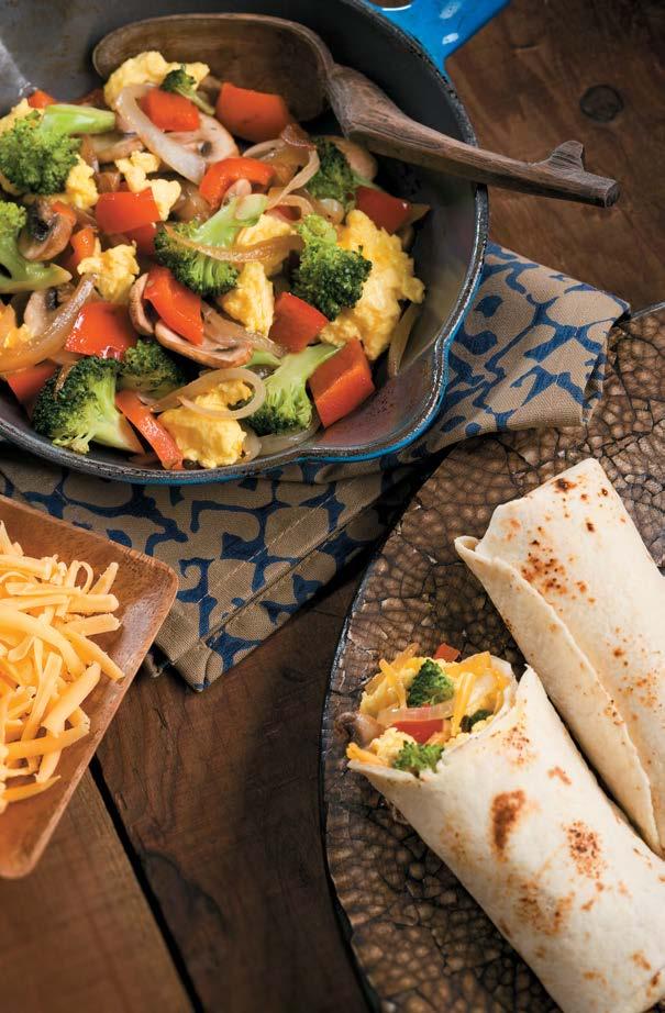 Veggie Scramble Wraps Great for breakfast on the go. Make it your way by using your favorite mix of vegetables.