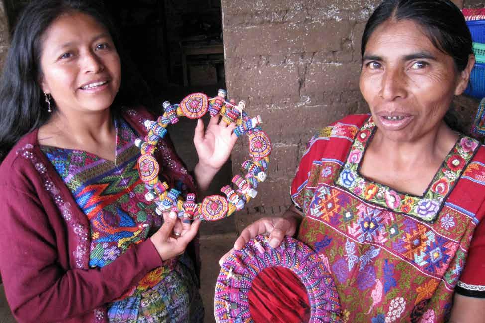 Artisan Handcrafts in Agua Caliente, Guatemala Credit: MayaWorks Mirna and Felicita proudly display products handcrafted by artisans.