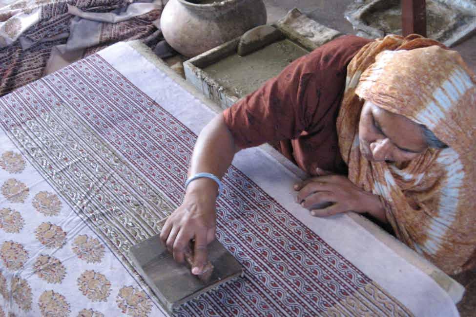 Block Printing Fabric, India Credit: Mata Traders Block printing is an artisan craft passed down for generations.