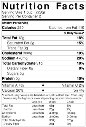 Example of a high sodium food to avoid Sample label for macaroni & cheese 1. Check serving size & calories 2. Limit fats and watch out for high sodium content 3.