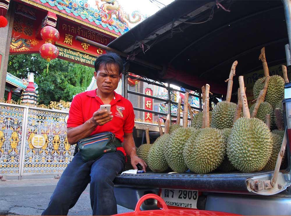 Regional Guides Central Region: Bangkok and Around It's hard to believe that the tumultuous streets of Bangkok, clogged with traffic and food carts, were once the most esteemed durian orchards of