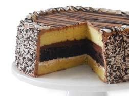 yang This popular vanilla cake is filled with chocolate mousse and