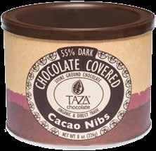 Chocolate Covered Almonds, Hazelnuts, Cashews or Cacao Nibs 8 oz cans Case of 6 cans Chocolate Covered Nibs 2 oz