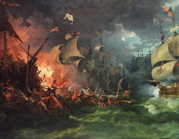 The Spanish Armada (1588) sailed to England with intentions of overthrowing Queen Elizabeth I.