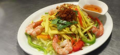99 Fresh cabbage and pickled vegetables topped with mint, shrimp. A15 Mango Salad Go i Xoa i 6.