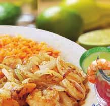 50 Camarones Especiales Succulent shrimp and onions simmered in our special sauce, served with shredded