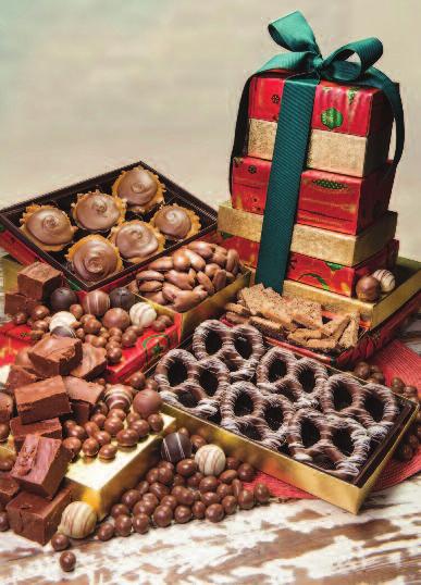 CHOCOLATE LOVER S DREAM This extraordinary 7 tier gift tower will surprise your lucky recipient with Milk Chocolate and Pecan Gophers, Chocolate covered