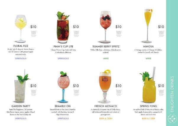 MENU OPTION 2: BESPOKE Use the entire Enlighten database to select 6 or 8 Enlightened drinks for your customers menus.