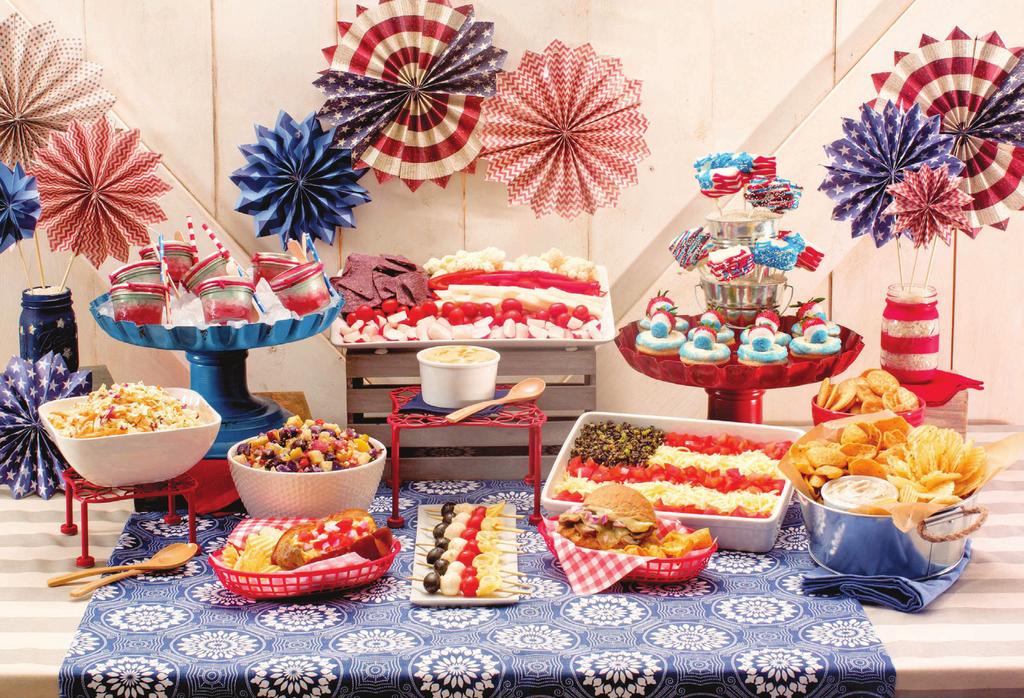 4th of July Menu prepared with the Patriotic Picnic Collection (Item: 101080) Patriotic Caramel Brownie Pops 1 package Truffle Fudge Brownie Mix ½ cup butter, melted 2 large eggs 3 tablespoons Creamy