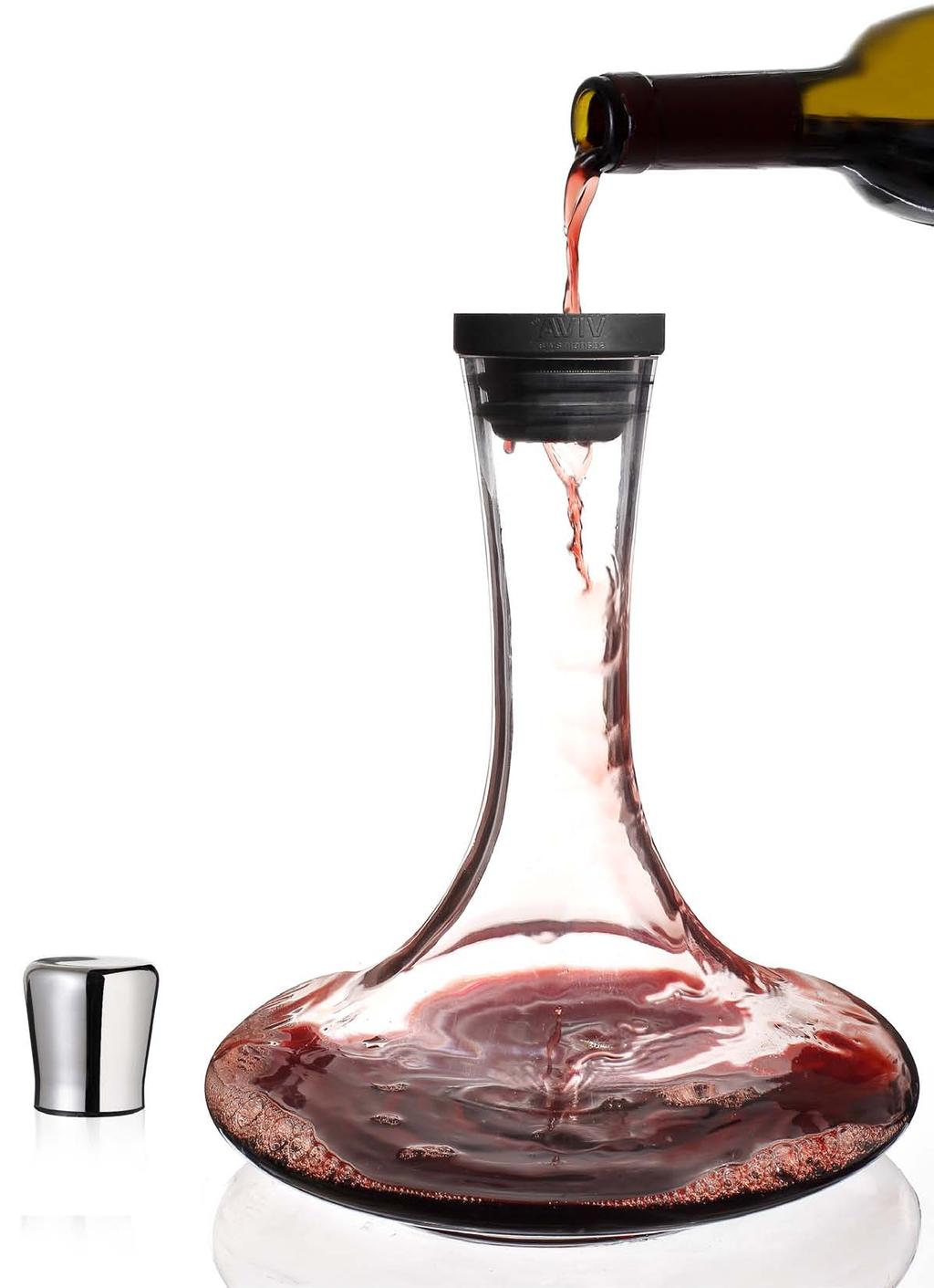 This provides complete aeration so bigger wines are immediately ready to drink.