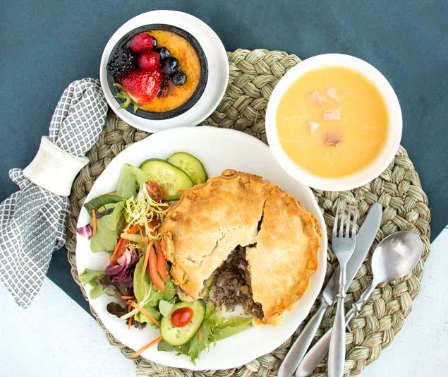 FEATURE FRIDAY NIGHT FEAST NOVEMBER 24 Tourtière with mesclun salad FRIDAY NIGHT FEAST 1,280 pts PAY WITH POINTS Enjoy a three-course meal prepared from scratch just reheat and eat, simple as that.