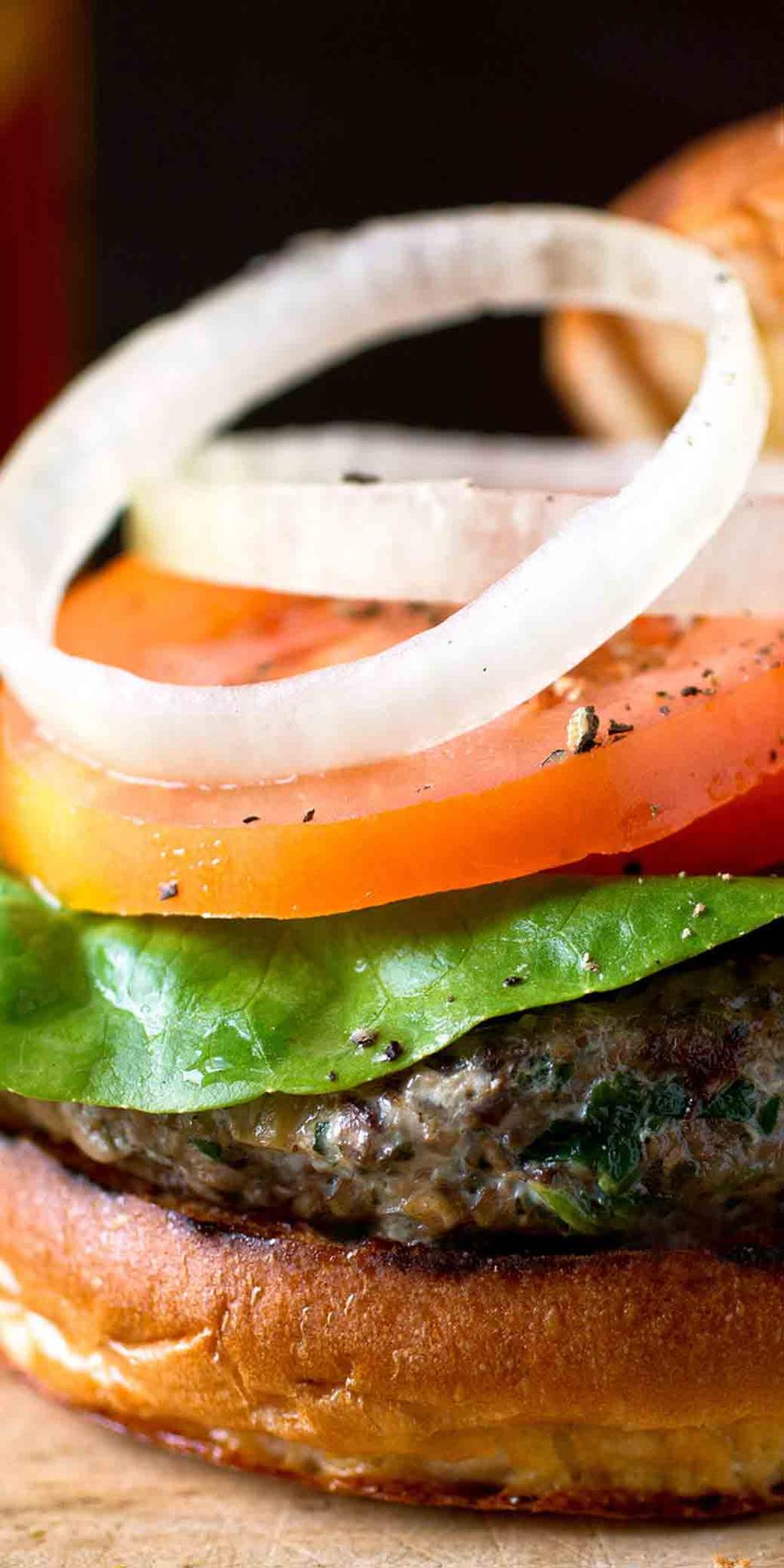 BEEF BURGER 1 wholegrain or sourdough roll 150g lean beef mince 1 egg white ¼ onion, finely diced 1 handful flat leaf parsley, chopped 1 slice low fat cheese Salt and pepper to season 1 tablespoon