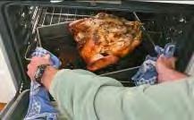 ... When the timer sounds, remove the turkey from the oven (),