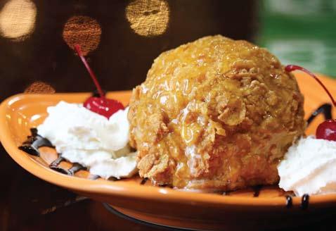 fried ice cream desserts Fried Ice Cream Vanilla ice cream covered in crispy flakes and deep-fried,