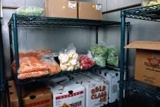 Storing Vegetables Roots and tubers should be stored dry and unpeeled in a cool, dark area. If possible, vegetables should be stored separately in one refrigerator and fruit in another refrigerator.