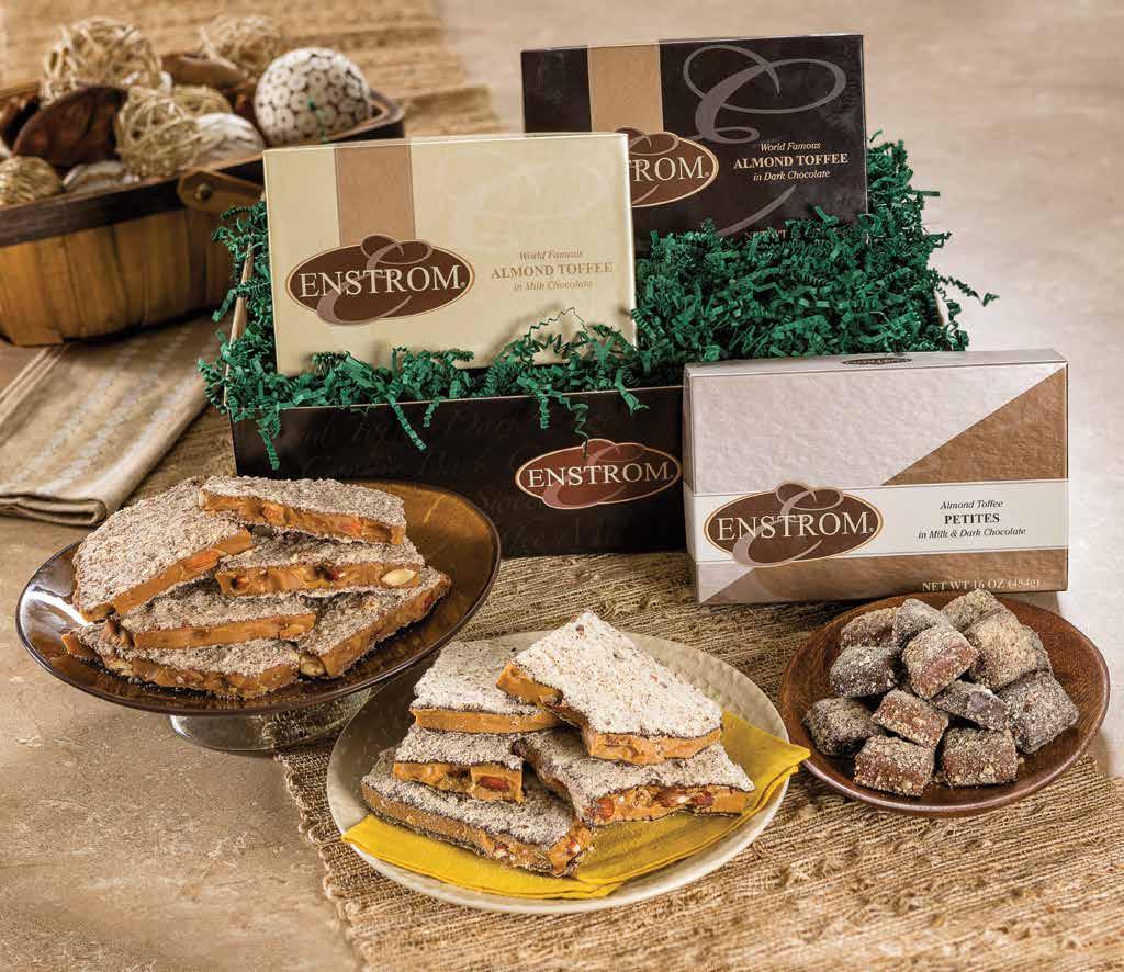 Gift Packs TOFFEE COLLECTION GIFT PACK This gift is a toffee lover s dream combining our traditional World Famous Almond Toffee, with our bite-size Petites for an on-the-go craving.