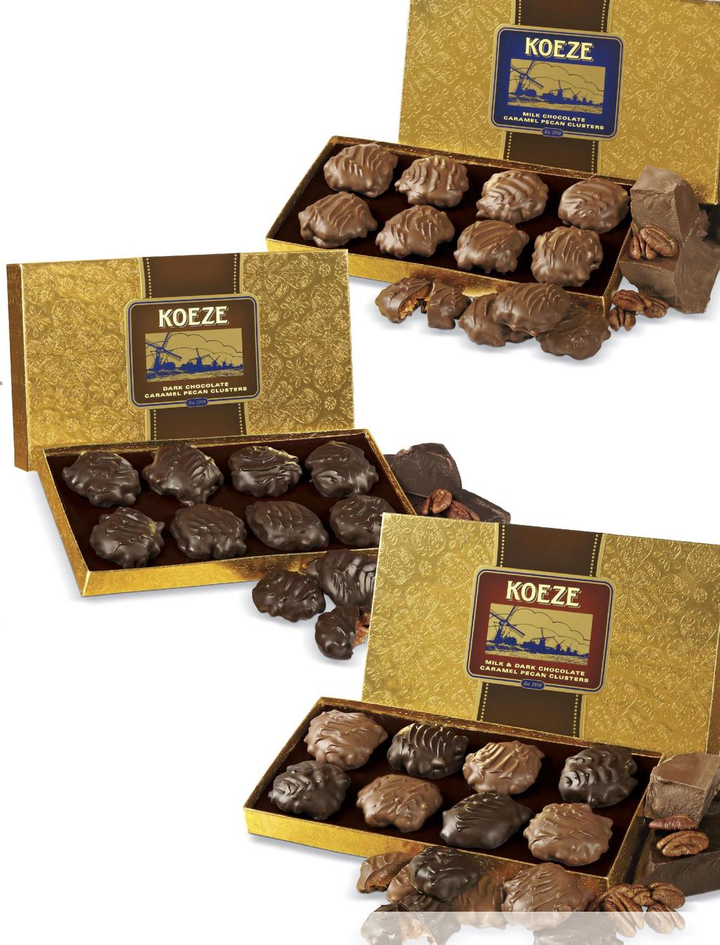 TURTLES ON PARADE MILK CHOCOLATE TURTLES The finest turtles, made with our exclusive soft caramel recipe, dolloped onto Southern pecan pieces and covered in silky milk chocolate.