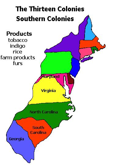 Southern Colonies Maryland Virginia