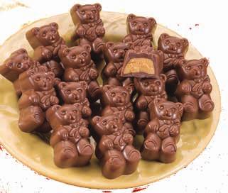 chocolate bears bursting with smooth peanut butter