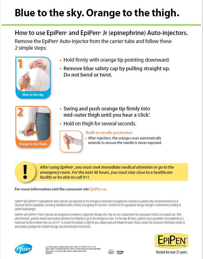 Appendix K Anaphylaxis Emergency Plan Second page