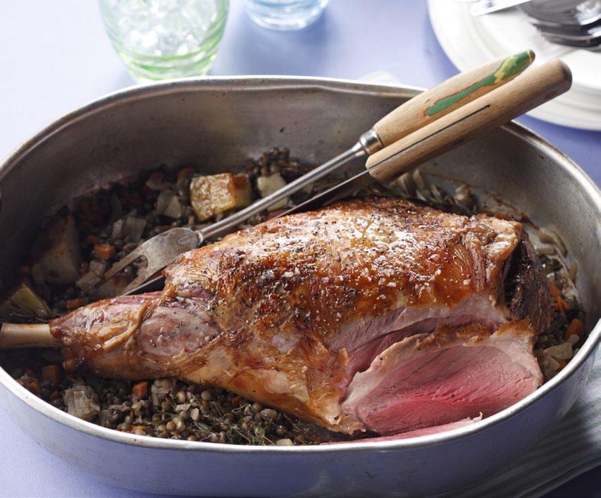SLOW-COOKED LAMB WITH LENTILS, GARLIC, AND ROSEMARY canola oil, for cooking 1 3-4 lb leg of lamb, with or without bone ¾ cup (185 ml) dry green lentils 1 small onion, finely chopped 1 carrot, finely
