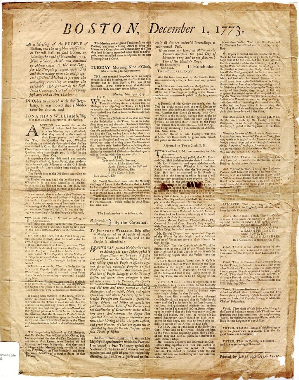 Appendix C Boston, December 1, 1773. At a meeting of the people of Boston and the neighboring towns at Faneuil-Hall, Digital Public Library of America, http://dp.