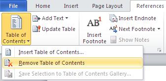 Chương 7. Môṭ sô meọ hay trên Word 2010 Chọn Remove Table of contents. Điều chỉnh mục lục Bạn đã co một bảng mục lục rồi, nhưng bạn lại muốn thay đổi chúng.