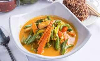 Simmered in red curry and coconut milk Yellow Curry Yellow Curry Potatoes, onions and