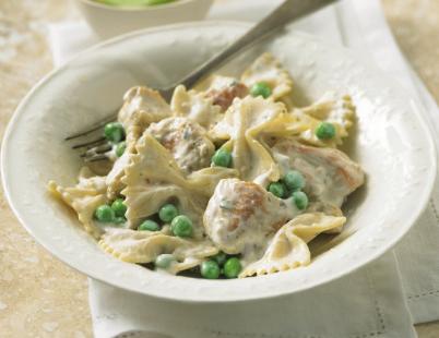 Stir in cream cheese, milk, pepper, remaining 1 tablespoon Onion Onion Seasoning and frozen vegetables; simmer 4-5 minutes. 4. Stir in pasta and Parmesan cheese; cook until heated through.