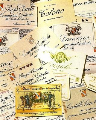 Old brands and old labels. The predecessor of Viña Real, Castillo San Mateo at the bottom right, with the label Tipo Borgoña.